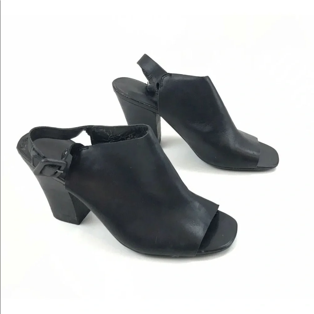 Franco Sarto Nubuck Leather Open Toe Slingbacks - Picture 2 of 10